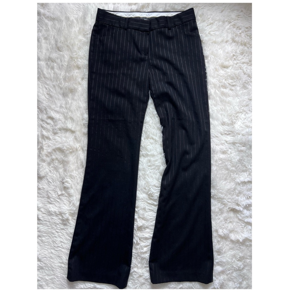 Theory Black Pinstripe Trousers